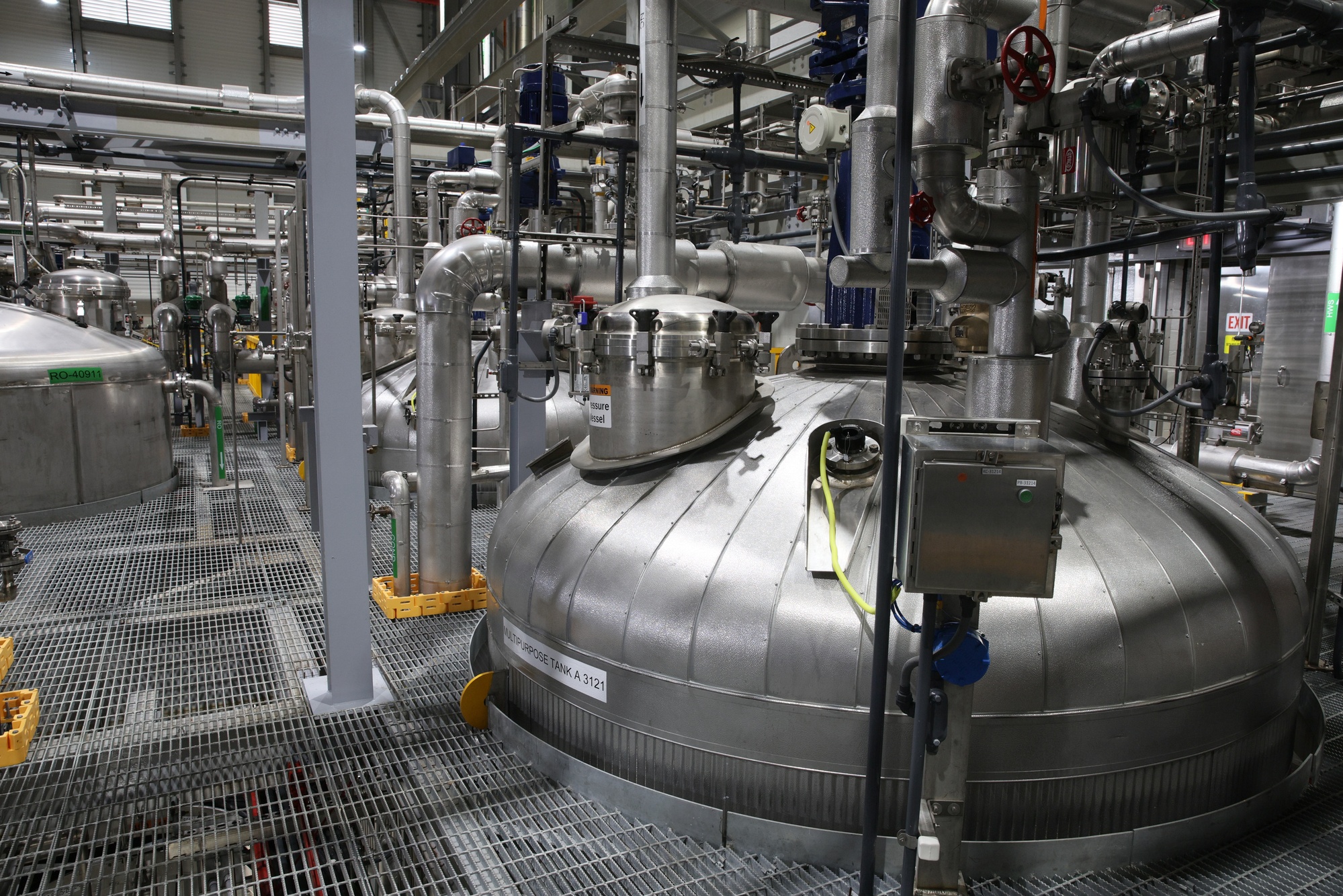 Tanks and piping inside the Radford Army Ammunition Plant nitrocellulose facility